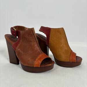 Lucky Brand Paola Colorblock Peep Toe Platform Heels-6.5